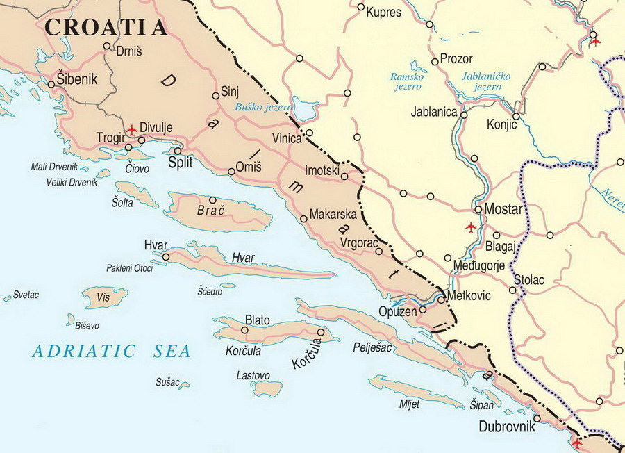 karta sjeverne dalmacije Apartmani Hrvatska   Međugorje   Davor Krtalić   Dalmatinac karta sjeverne dalmacije